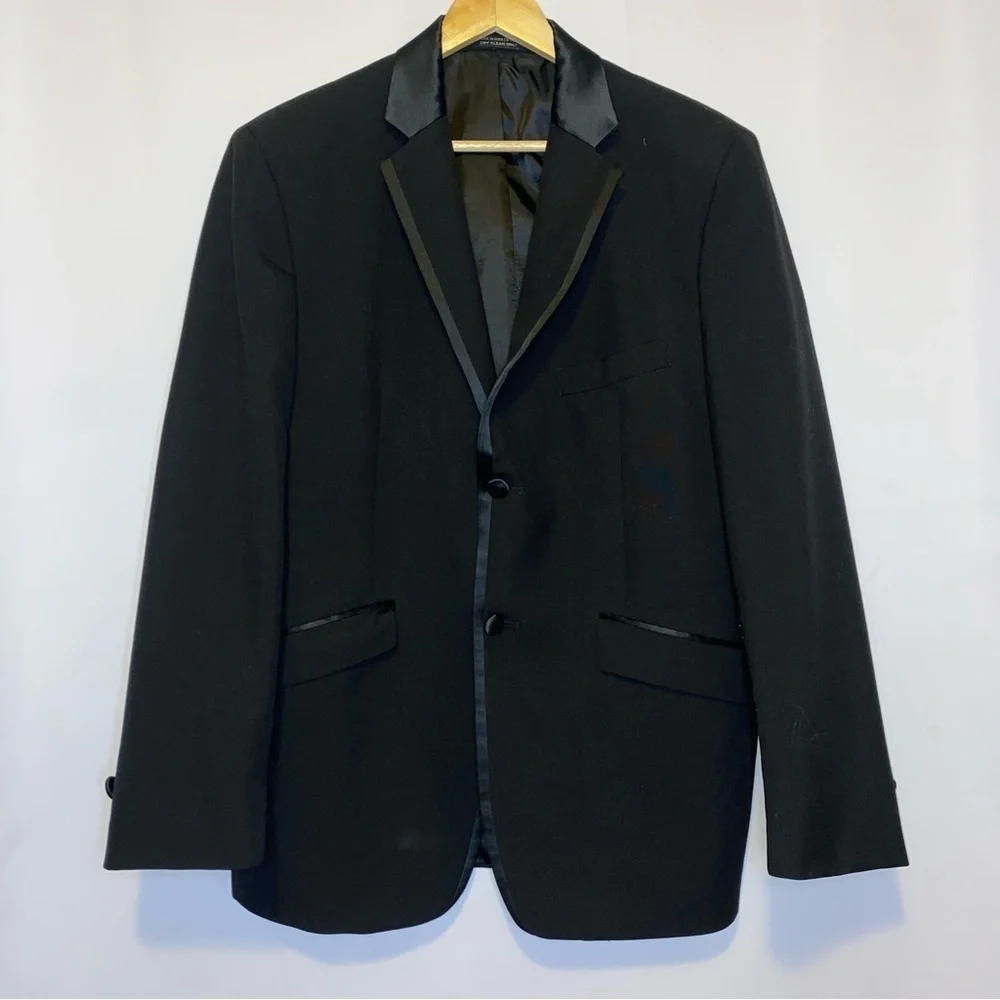 Neil Allyn Black Wool Tuxedo 2 Button Blazer Size 41R - Picture 3 of 9